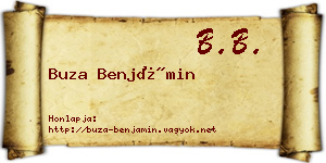 Buza Benjámin névjegykártya